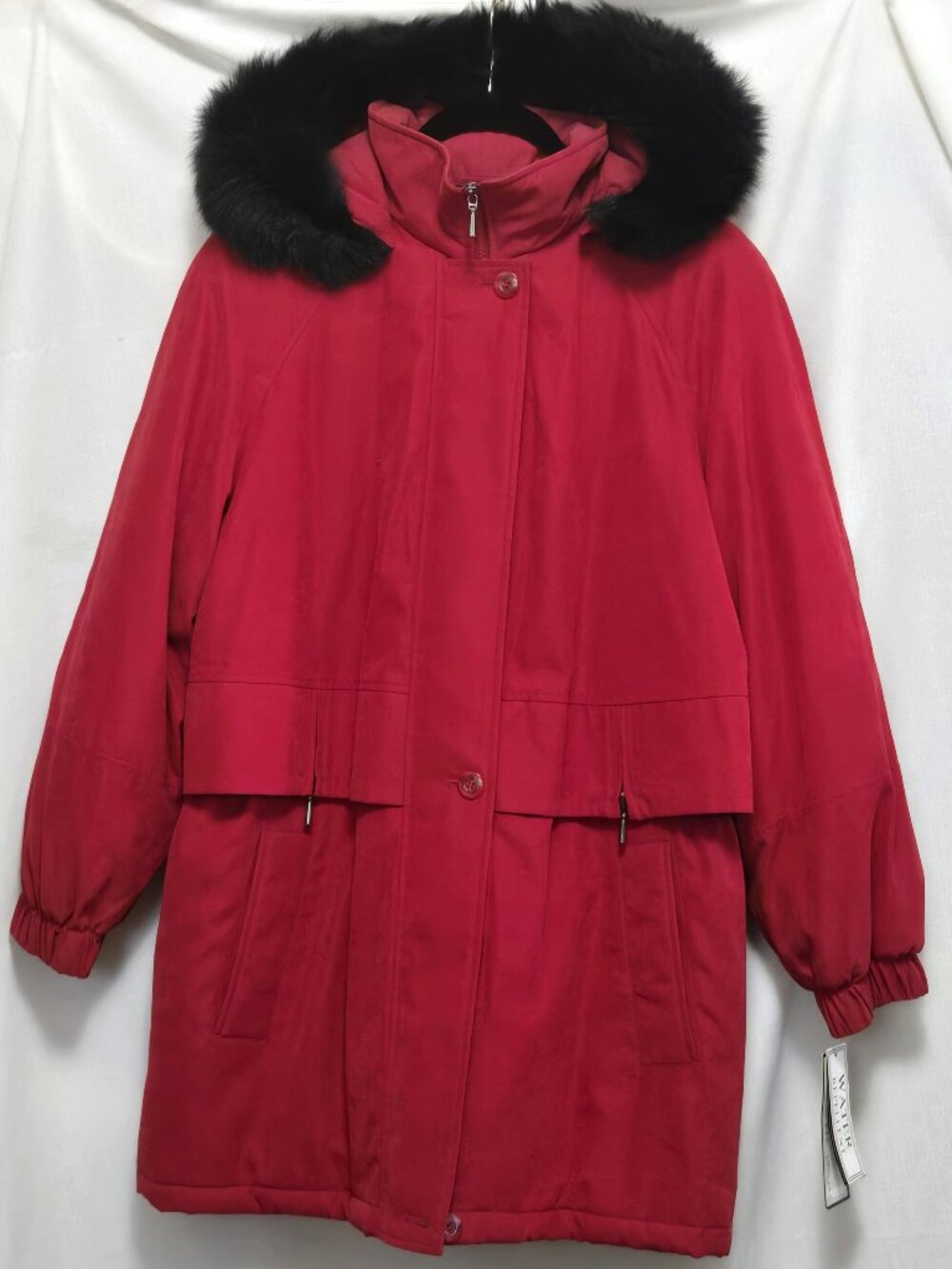 F.S.L Collection Red Hooded Fur Trim Parka/Coat.